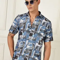 BS BLUE SQUAD Men Regular Fit Abstract Printed Casual Shirt-picture-34