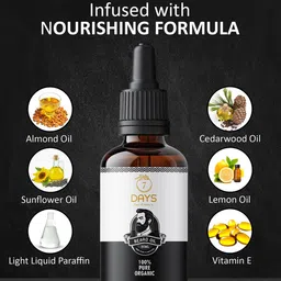 7daysnatural 7 DAYS Set of 3 Pure Organic Beard Oil with Tea Tree & Jojoba Oil - 30 ml each image 5