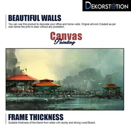 DEKORSTATION Multicoloured 1 Piece Canvas Abstract Wall Paintings image 4