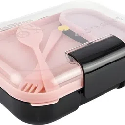 keaton Rectangular Classy 3 Section Lunch Box With 1 Spoon & 1 Fork 2 Containers Lunch Box image 1