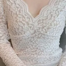 HERE&NOW Women V-Neck Extended Sleeves Crop Top image 2