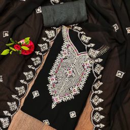 Rangtulika Ethnics Embroidered Unstitched Dress Material-picture-9