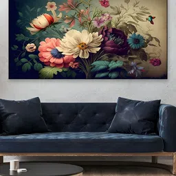 DEKORSTATION Green & Beige Floral Printed Canvas Wall Art-image-36