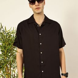Thomas Scott Men Premium Cuban Collar Solid Oversized Casual Shirt-picture-47