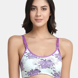 Inner Sense Pack Of 3 Black & Beige Floral Antimicrobial Maternity Bra IMB004A_4D_4E image 3