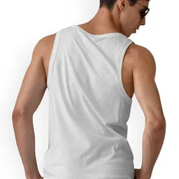 DAB SHARK Printed Cotton Round Neck Gym Vests image 2