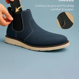 KRAASA Men Slip-On High-Top Chelsea Boots image 3