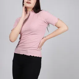 SWISHIN Women High Neck Fitted Cotton Top-picture-27