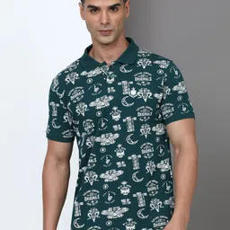 MaverIQ Graphic Printed Polo Collar Cotton T-shirt-picture-41
