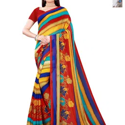 Moda Rapido Pack Of 2 Floral Printed Pure Georgette Saree-picture-47
