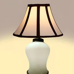 Aura Off White Glass Frustum Shaped Table Lamp image 4