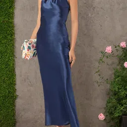 DressBerry Plush Perfection Satin Finish Halter Neck Maxi Dress-picture-21