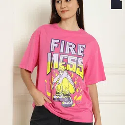 Metronaut Women Typography 2 Printed Drop-Shoulder Sleeves T-shirt-picture-17