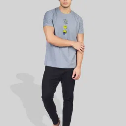 Greylongg Men Printed Applique T-shirt image 2