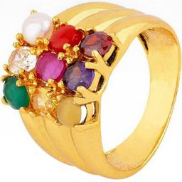 GenZcomplex Gold-Plated Brass Crystals Finger Ring-picture-10