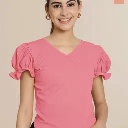Tromko Women V-neck Puff Sleeve Top-picture-21