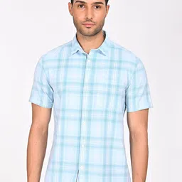 Indian Terrain Men Classic Slim Fit Opaque Checked Casual Shirt-picture-39