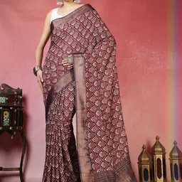 Meena Bazaar Ethnic Motifs Art Silk Handloom Saree-image-85
