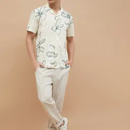 CODE by Lifestyle Floral Printed Lapel Collar Cotton Shirt image 3