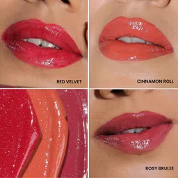 LAMIOR 3 Pcs Peptide Glaze Lip Balm-4 ml Shade-Red Velvet-Cinnamon Roll-Rose Brulee image 4