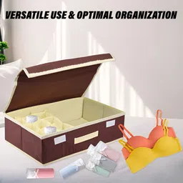 Aura Brown & Cream Colored Storage Box Organiser image 2