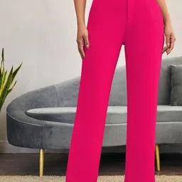 TOOCHKI Women Relaxed Straight Leg High-Rise Relexed FitTrousers-image-52