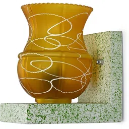 1ST TIME Yellow & Yellow Textured Wood Contemporary Abstract Shaped Shaped Wall Lamp-picture-39