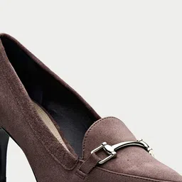 Oroh Women Suede Party Stiletto Pumps with Buckles image 2