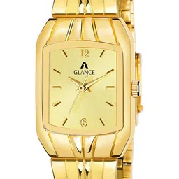 Aglance Women Rectangular Dial & Bracelet Style Straps Analogue Watch 9151ym01 Golden image 4