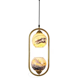 Deco Home Gold-Toned Glass Ceiling Lamp image 2
