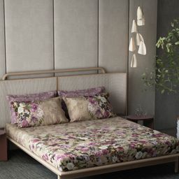 DDecor Purple 180 TC Bedsheet with 4 Pillow Covers-picture-25