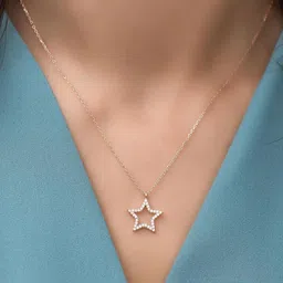 Zarkan 925 Sterling Silver Rhodium-Plated Cubic Zirconia Studded Star Shaped Pendants-picture-17