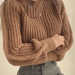 StyleCast Women Cable Knit Round Neck Long Sleeves Crop Pullover image 2