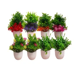 Dekorly Multi Plastic Artificial Flowers & Plants With Pot image 1