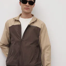The Roadster Life Co. Colourblocked Mock Collar Bomber Jacket-image-12