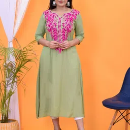 safoora creation Women Embroidered Viscose Rayon A-line Kurta-picture-12