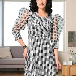 ZEUGEN Checked Bodycon Mini Dress-picture-14