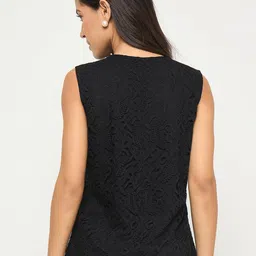 Imfashini Women Solid sleeveless Lace Top image 2