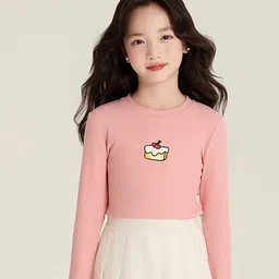 LULU & SKY Girls Graphic Placement Print Ribbed Regular Fit Tshirts-picture-57