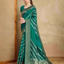 Ishin Striped Woven Design Zari Saree-image-90