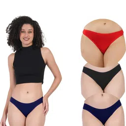 ORLIZEA Pack of 3 Women Low-Rise Cotton Blend Thongs-picture-33