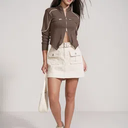 ESPYR By Tokyo Talkies Women Long Sleeves Fitted Zip Top Top image 2