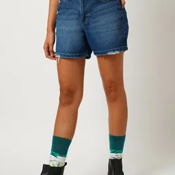 Kraus Jeans Women Slim Fit High-Rise Denim Shorts image 2