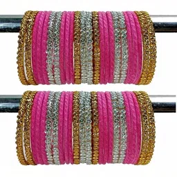 Shasmi Set Of 48 Stone Studded Glass Bangle-picture-31