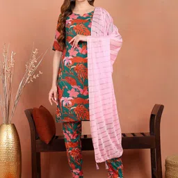 LE Women Floral Printed Regular Kurta with Trousers & With Dupatta-picture-19