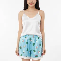 Dreambe Women Printed Satin Night Suit-picture-12