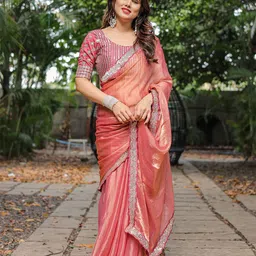 Ambuja International Embellished Embroidered Pure Chiffon Saree-image-60