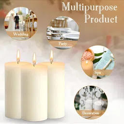 PEEPALCOMM Purple & Yellow 2 pieces Pillar Candle image 5