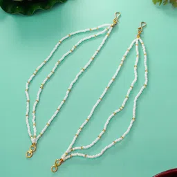 aadita Gold-Plated Studded Beaded Earrings Chains-picture-20