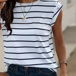 HERE&NOW Women Striped Extended Sleeves Pockets T-shirt-picture-3